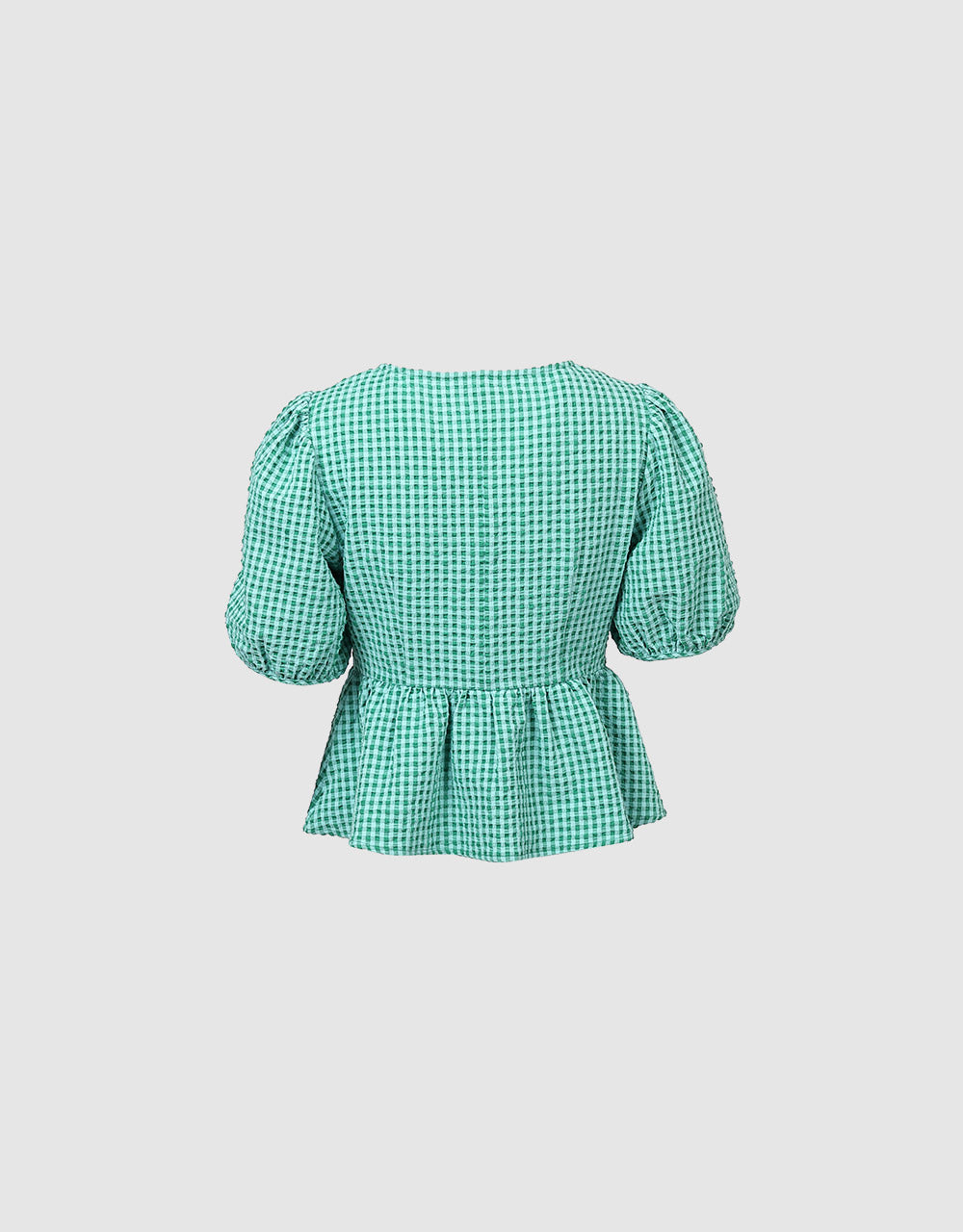 Checkered Peplum Top