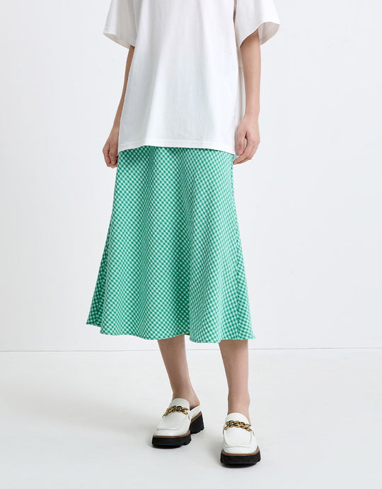 Checkered Midi Skirt