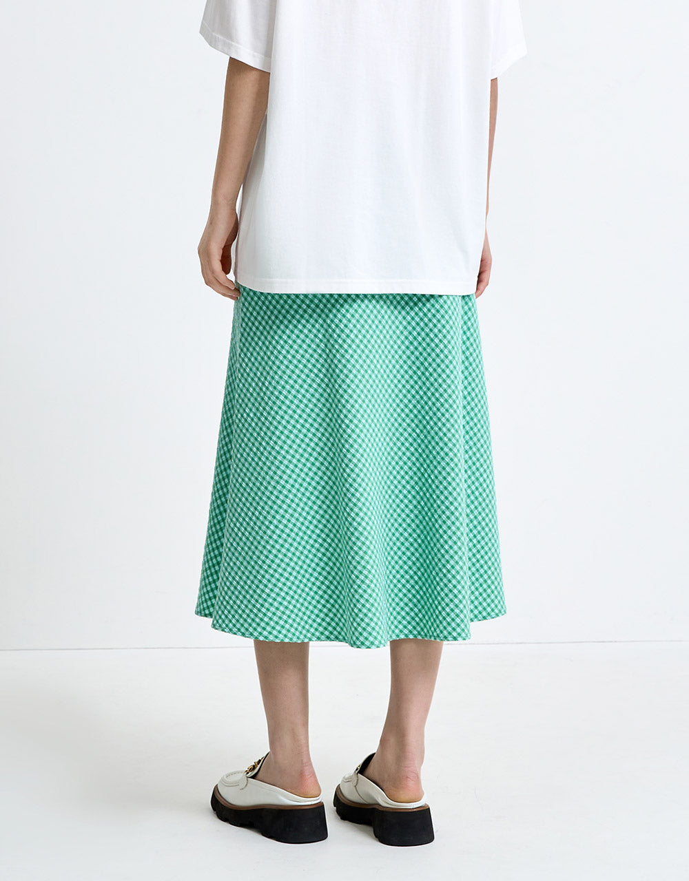 Checkered Midi Skirt