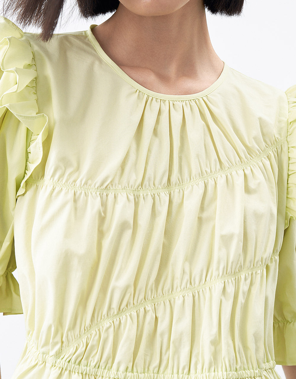 Ruched Ruffle Blouse