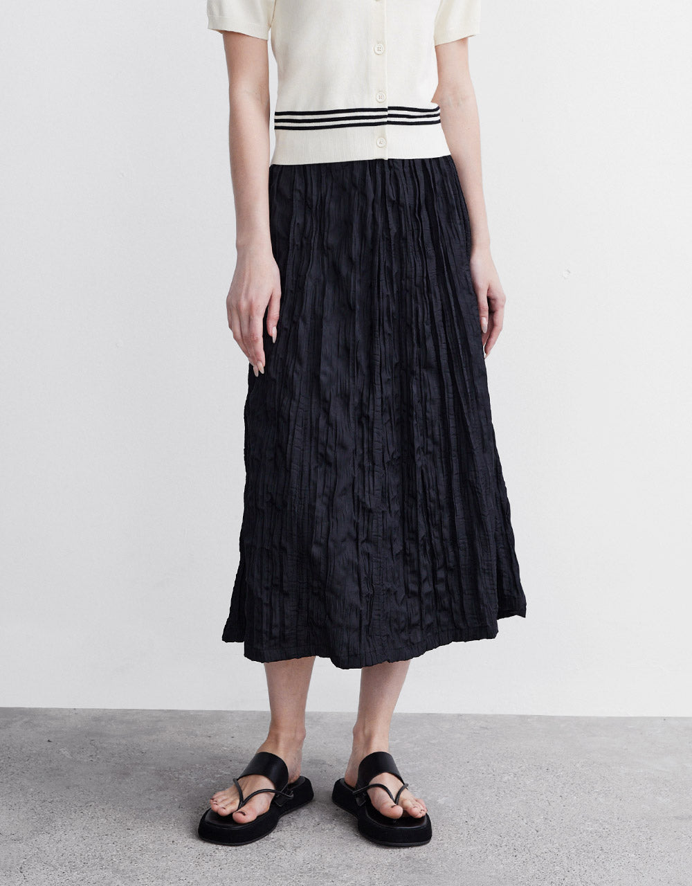 Textured Midi Skirt
