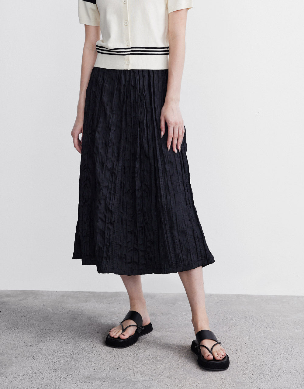 Textured Midi Skirt