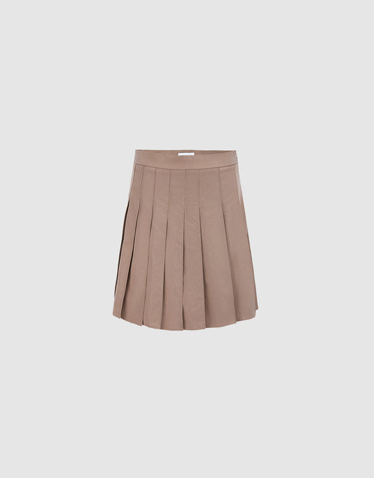 Pleated A-Line Skirt