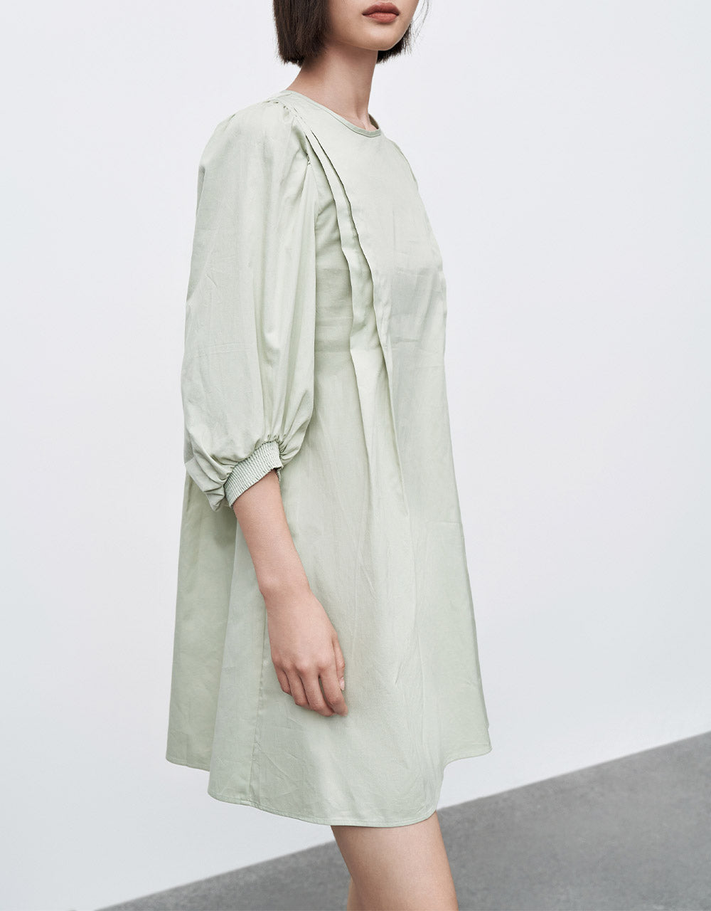 Puff Sleeve Cotton Dress