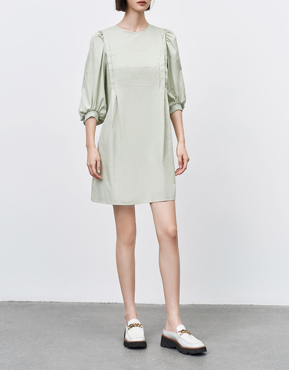 Puff Sleeve Cotton Dress