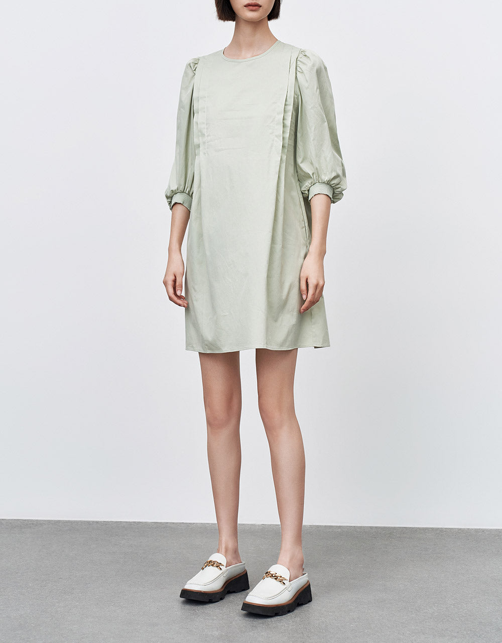 Puff Sleeve Cotton Dress