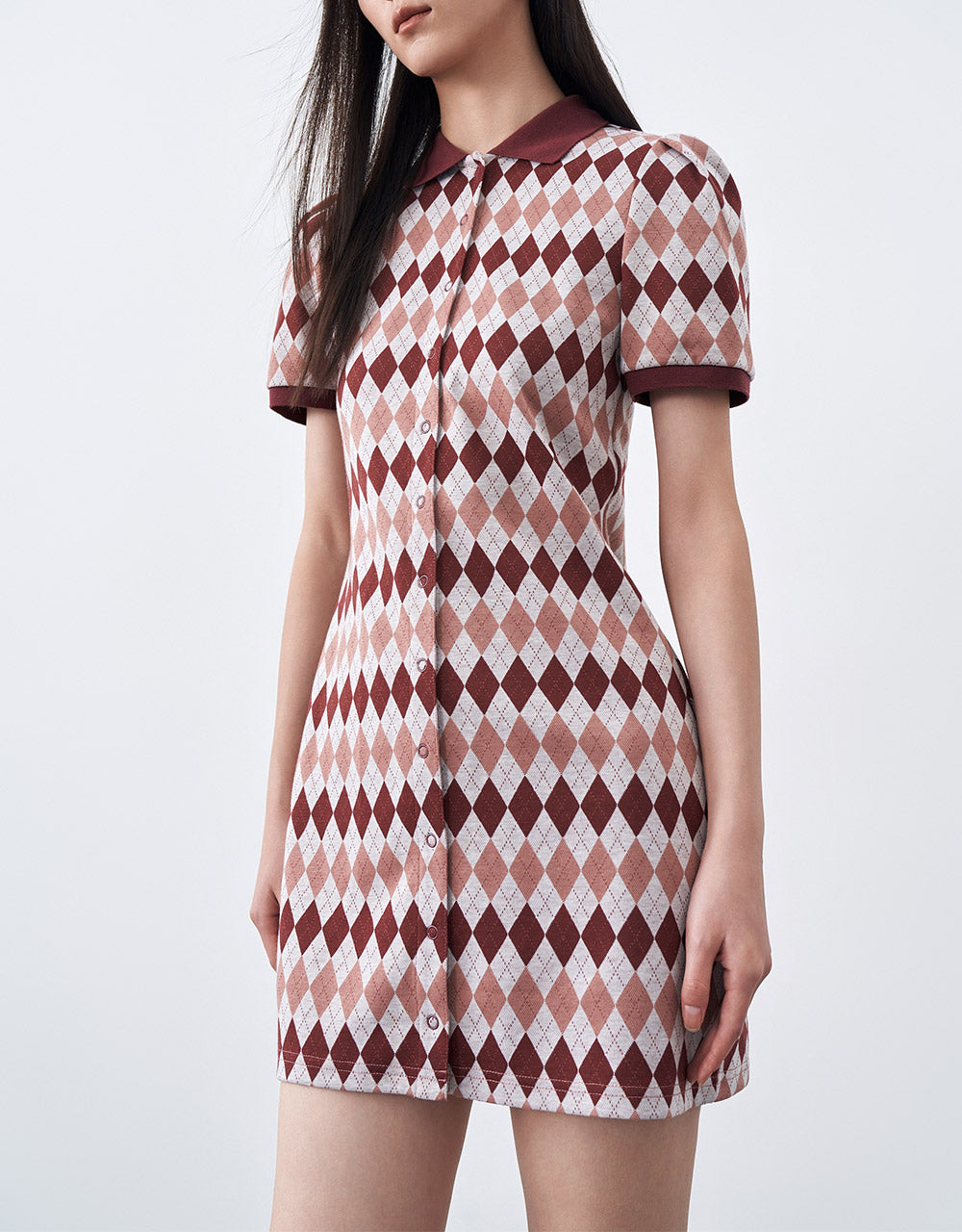 Argyle Print Polo Dress