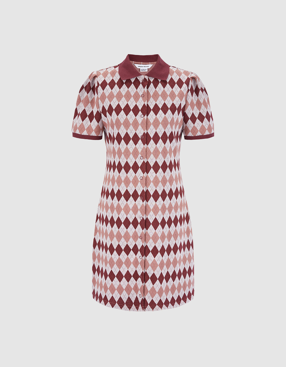 Argyle Print Polo Dress