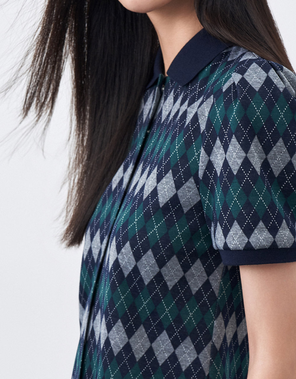 Argyle Print Polo Dress