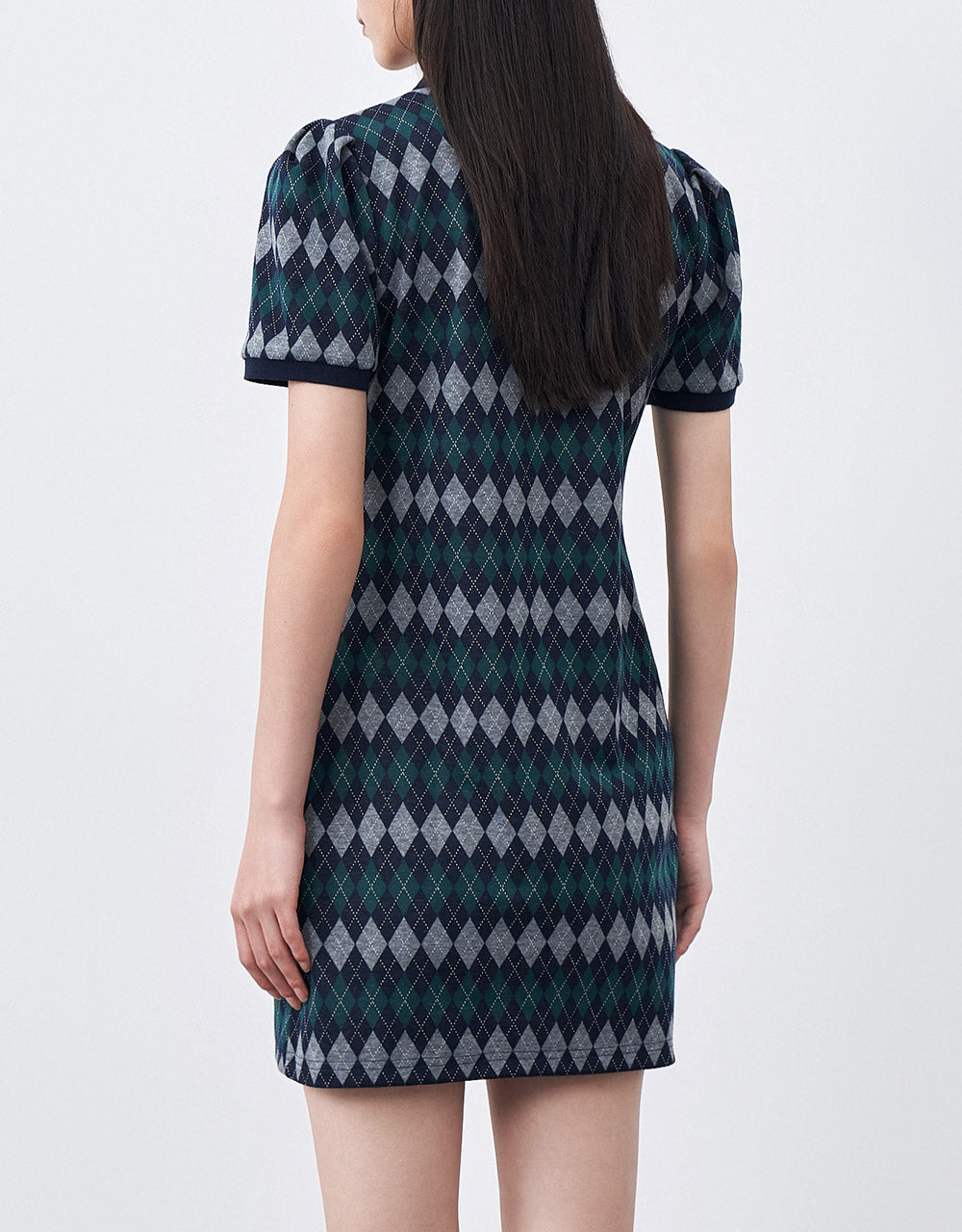 Argyle Print Polo Dress