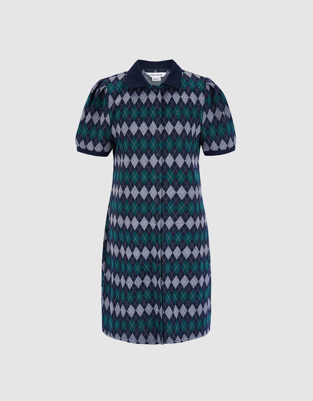 Argyle Print Polo Dress