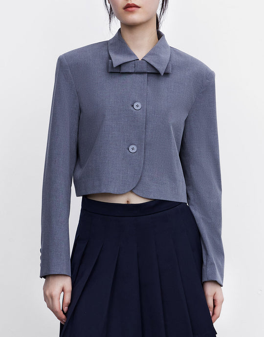 Bow Detail Cropped Jacket