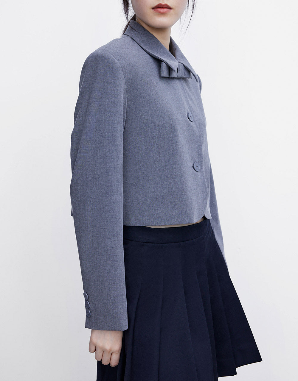 Bow Detail Cropped Jacket