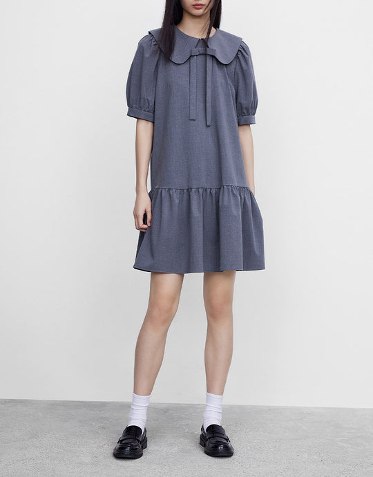 Bow Detail Ruffled Dress