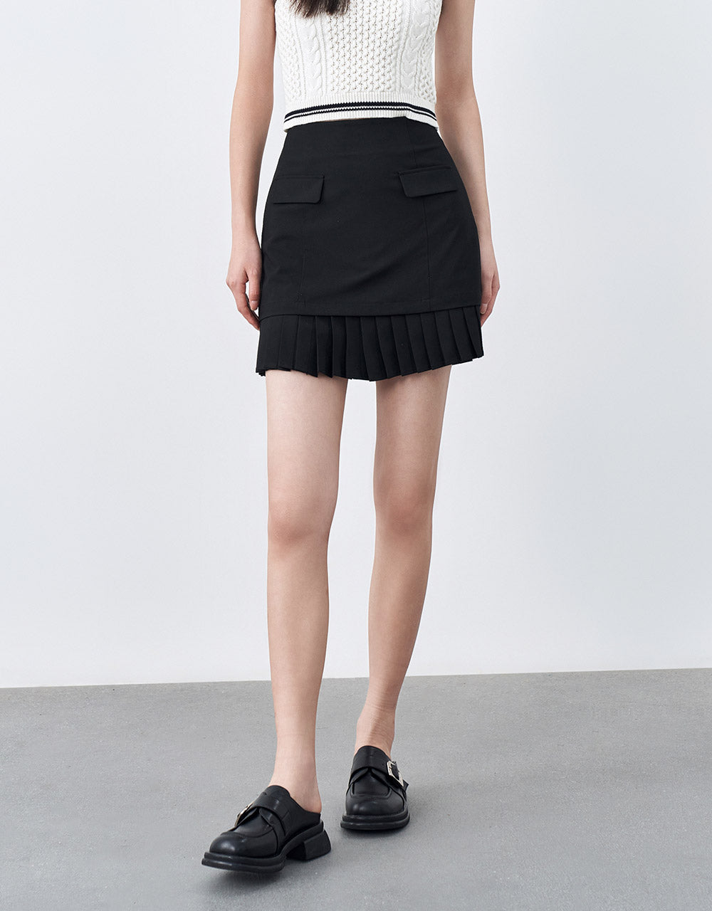 Layered Skirt With Pleats