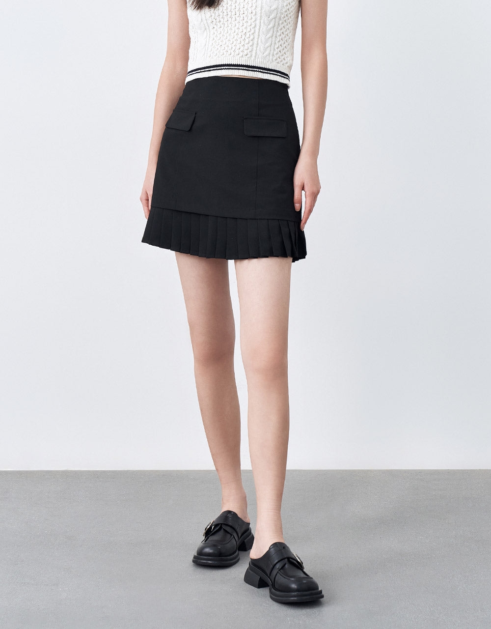 Layered Skirt With Pleats