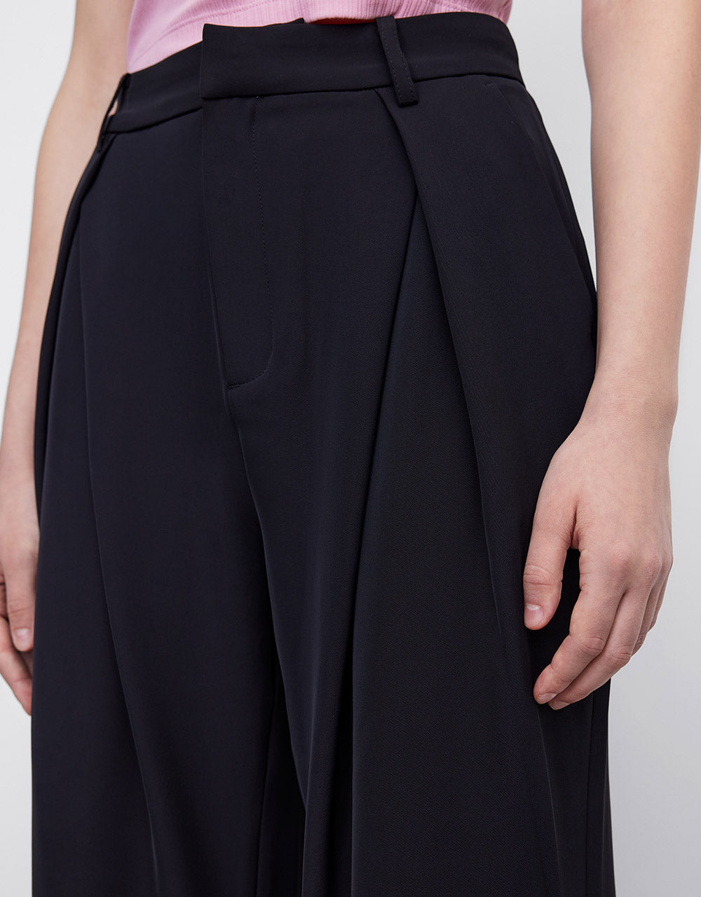 Letter Pleated Straight Pants