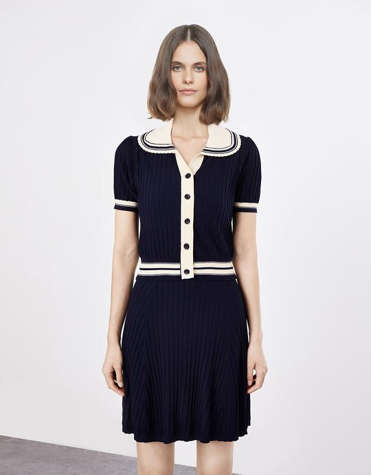 Contrast Trim Cardigan