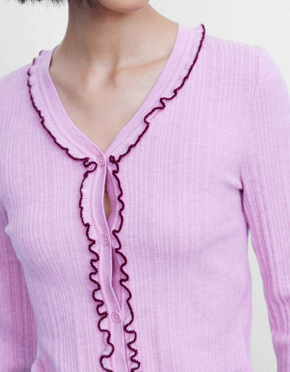 Contrast Trim Cardigan