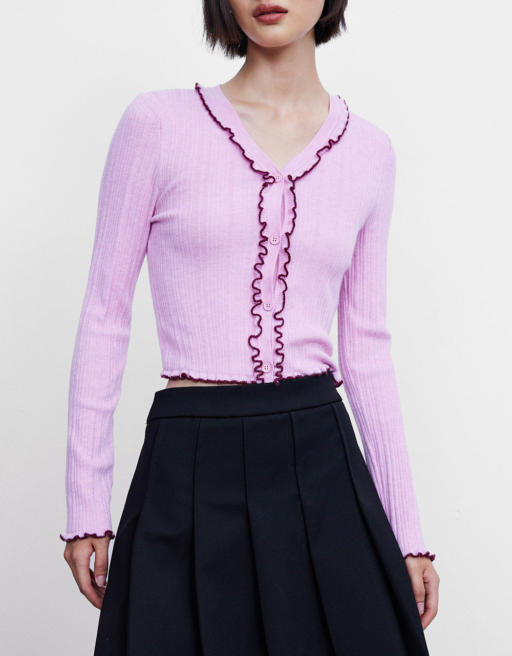 Contrast Trim Cardigan