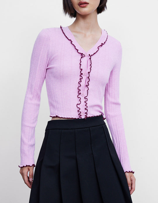 Contrast Trim Cardigan
