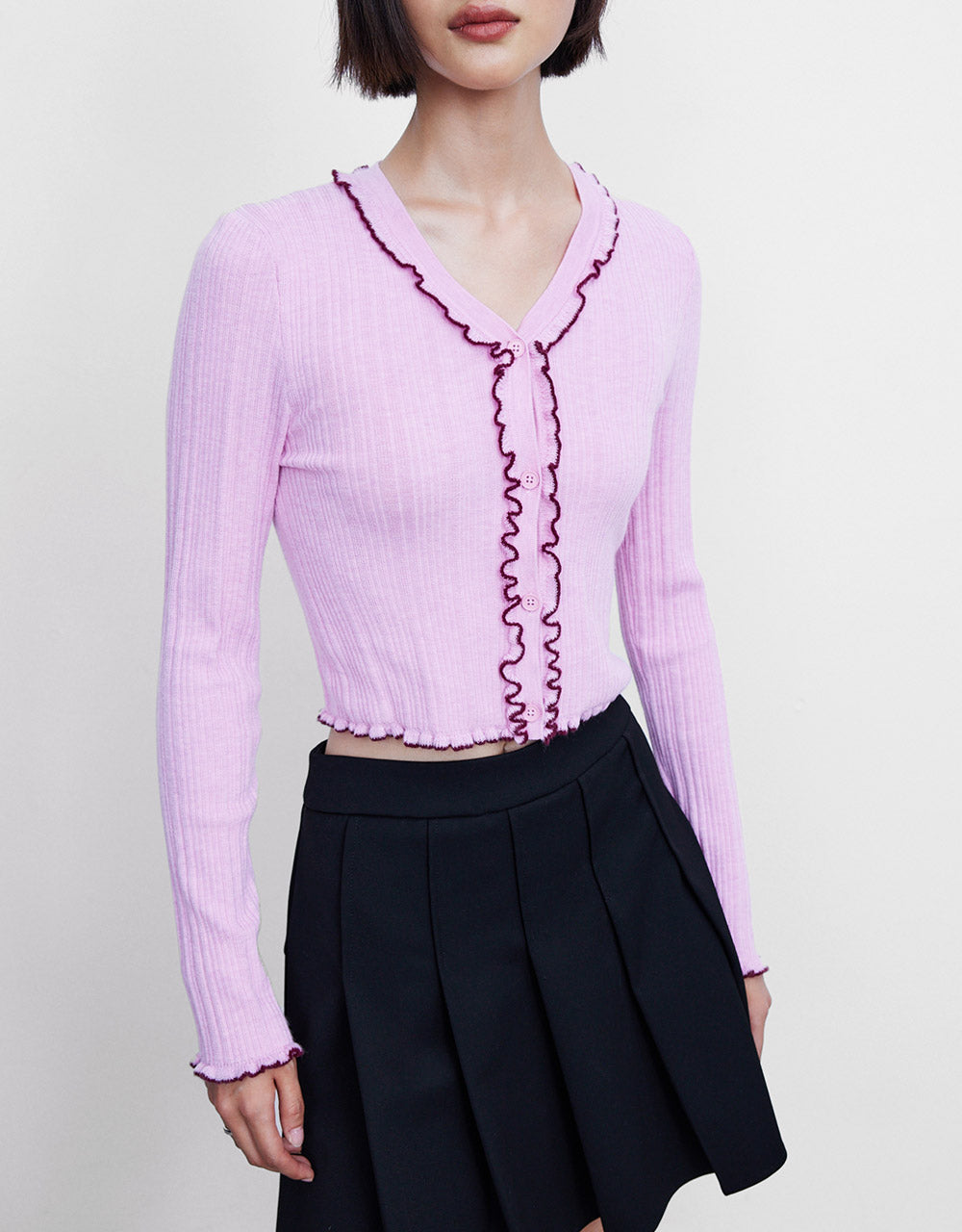 Contrast Trim Cardigan