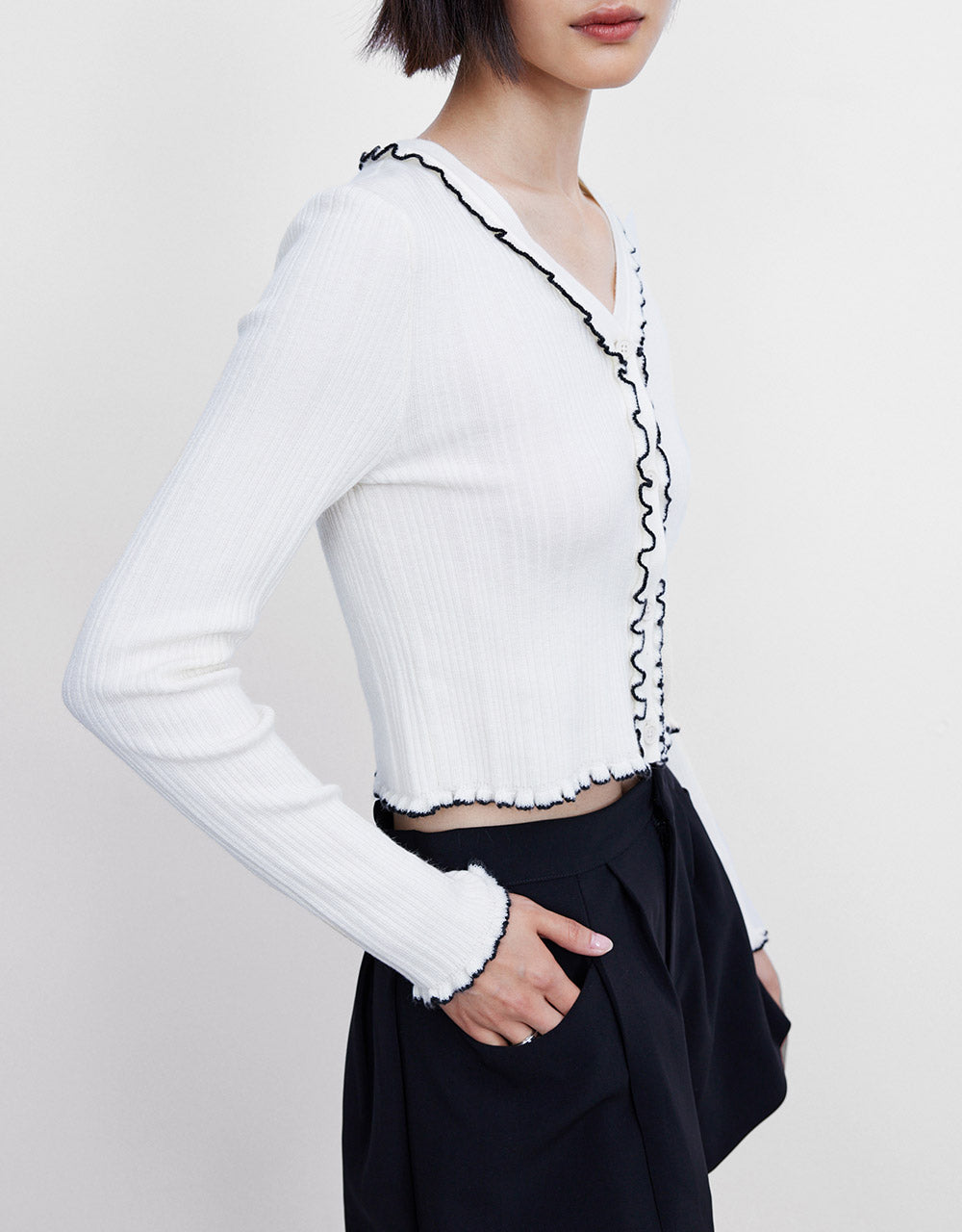 Contrast Trim Cardigan