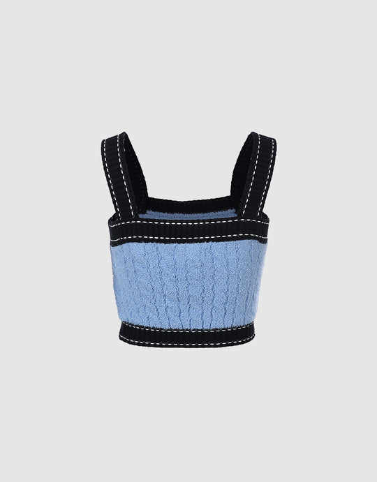 Contrast Color Knit Top