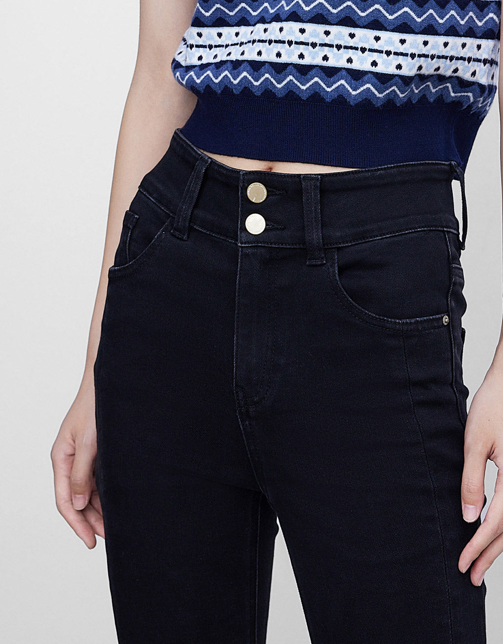 Slit Hem Flare Jeans