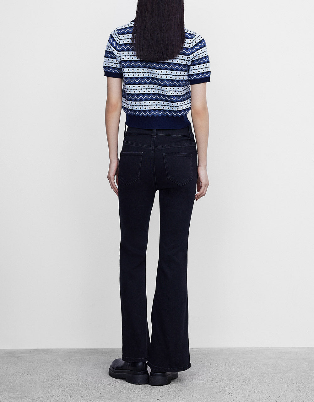 Slit Hem Flare Jeans
