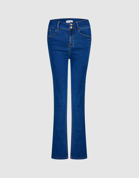 Slit Hem Flare Jeans