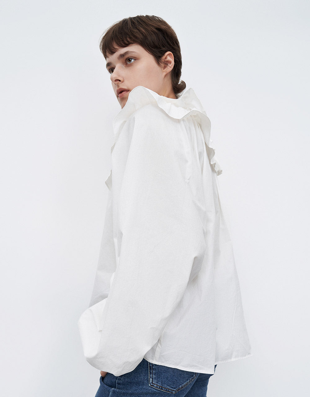 Bow Detail Ruffled Blouse