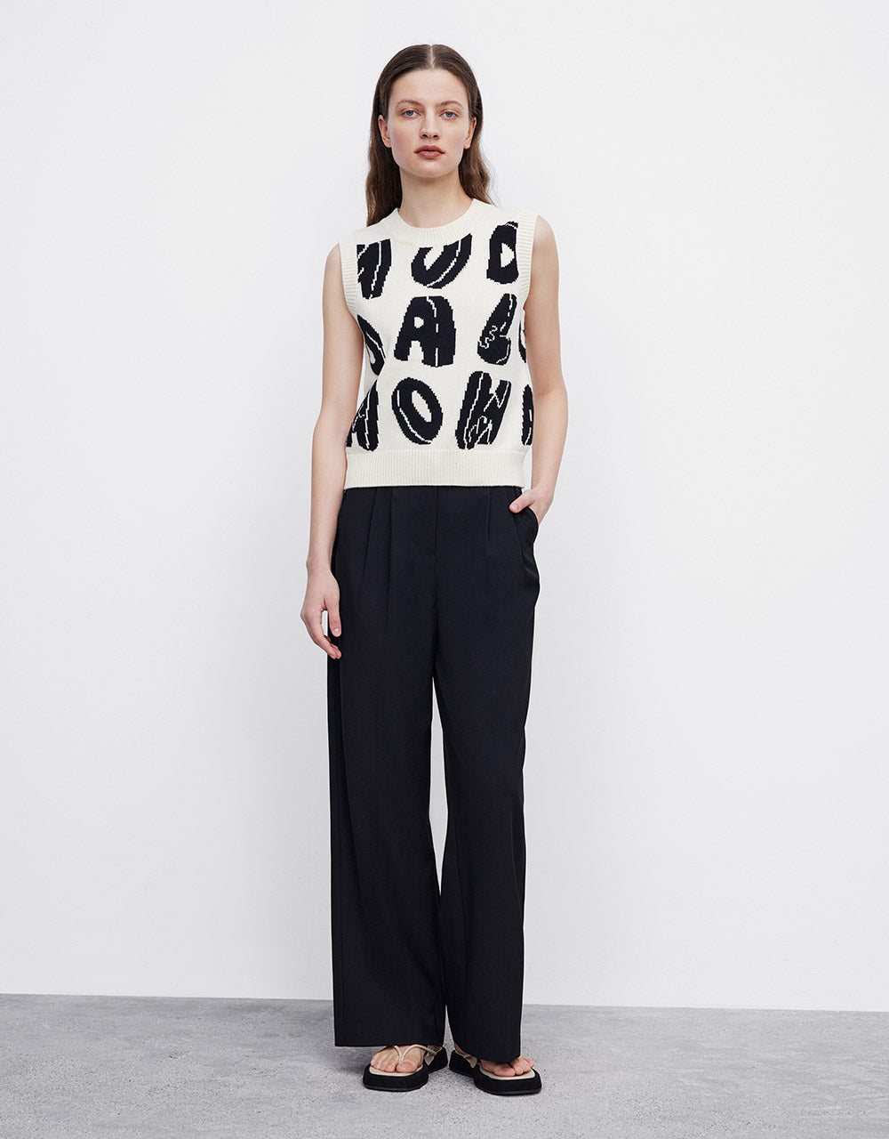Pleated Wide Leg Pants