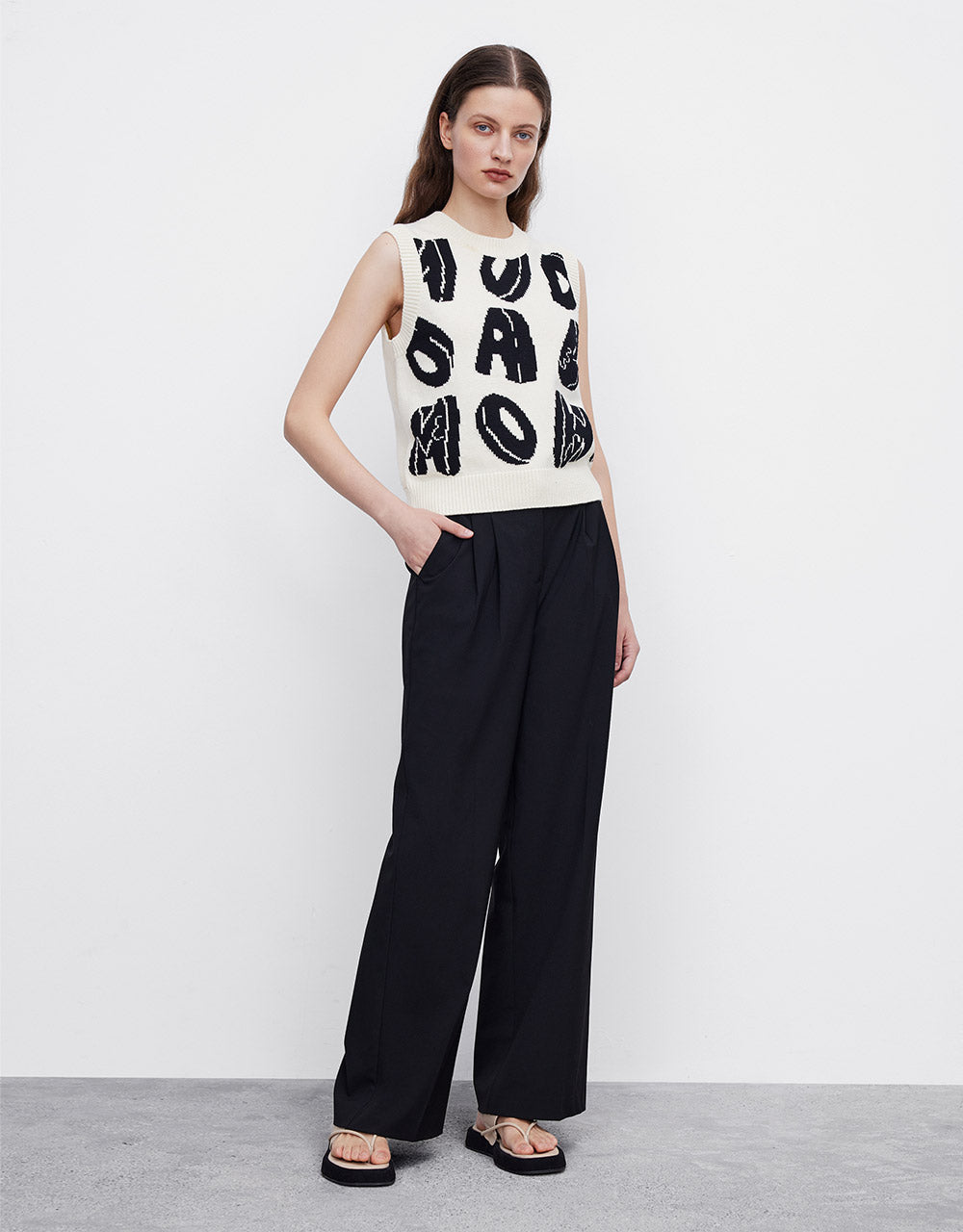 Pleated Wide Leg Pants