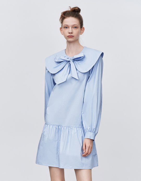 Bow Detail Ruffled Dress