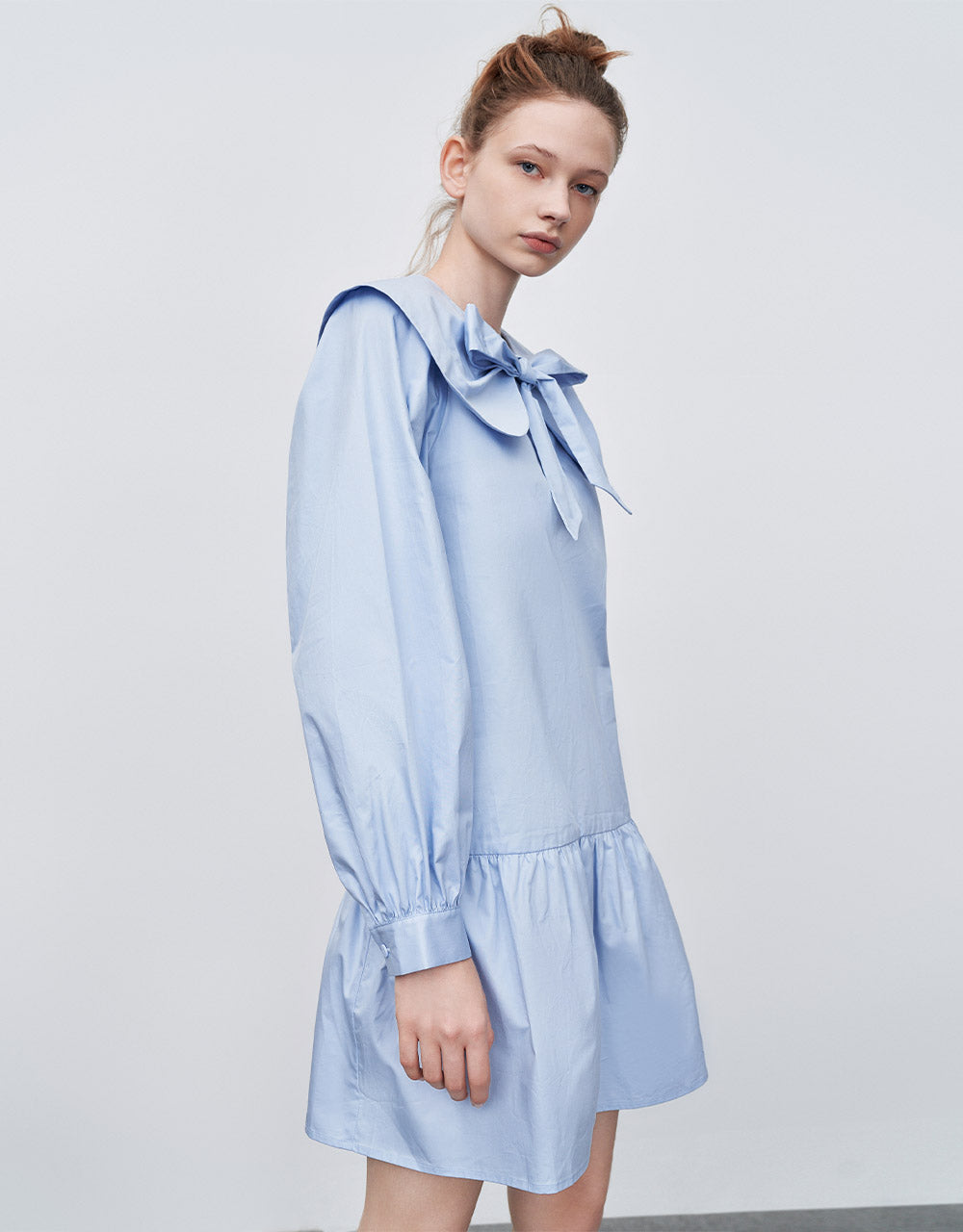 Bow Detail Ruffled Dress