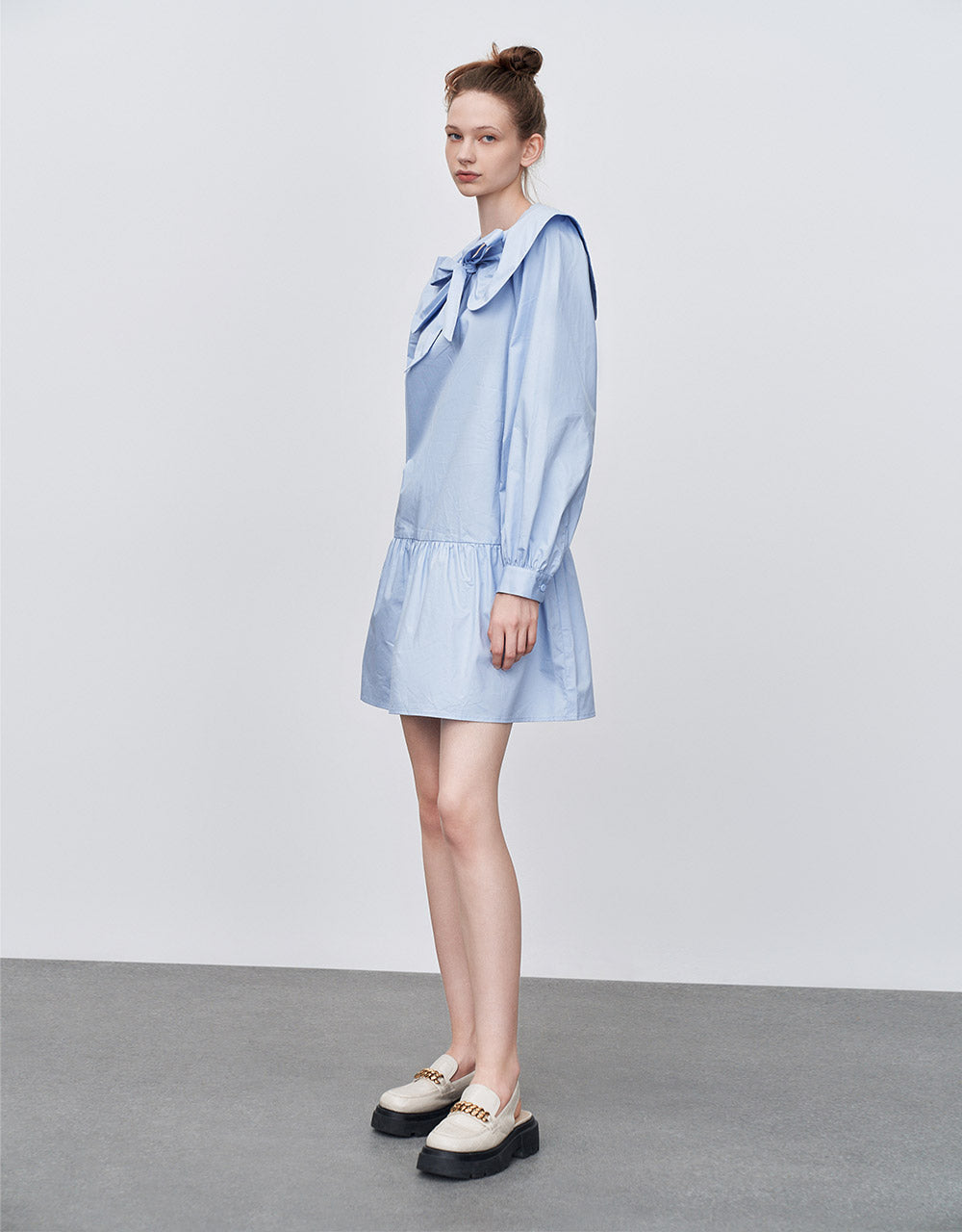 Bow Detail Ruffled Dress