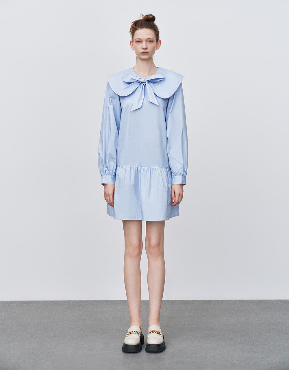 Bow Detail Ruffled Dress