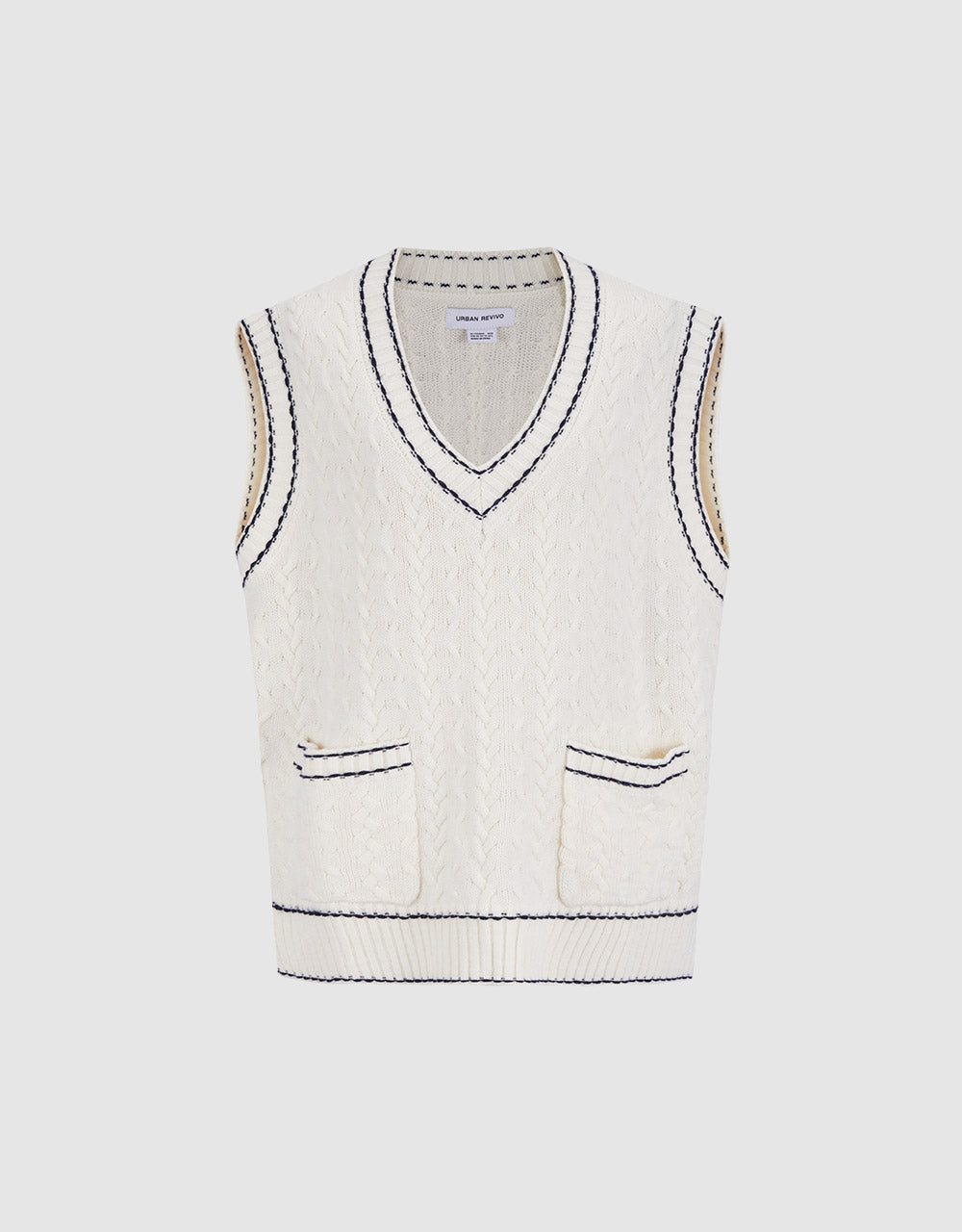 Contrast Trim Sweater Vest