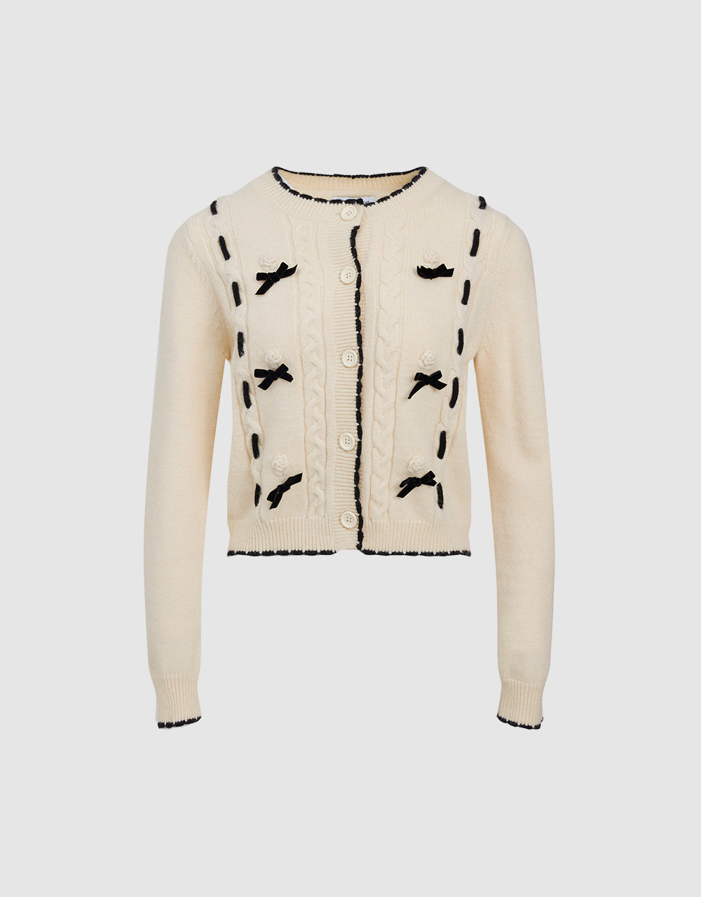 Bow Detail Knit Cardigan
