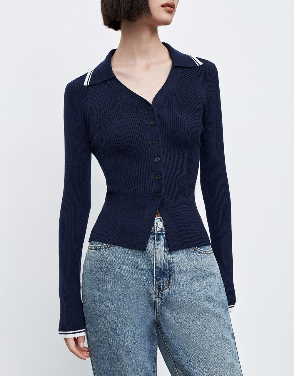 Contrast Trim Knit Top