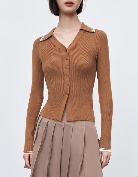 Contrast Trim Knit Top