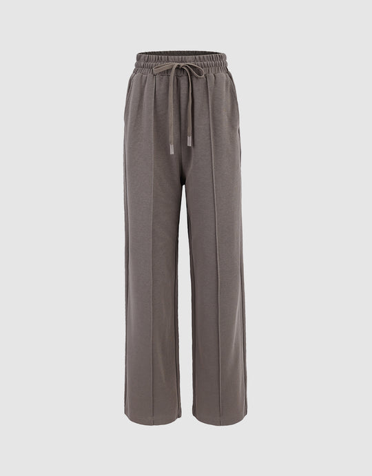 Elastic Waist Wide Leg Pants