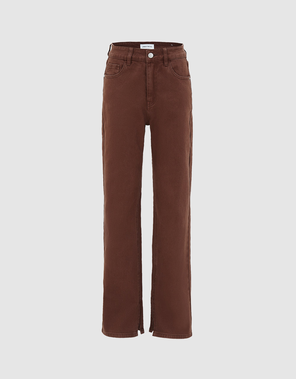 Slit Hem Straight Fit Jeans