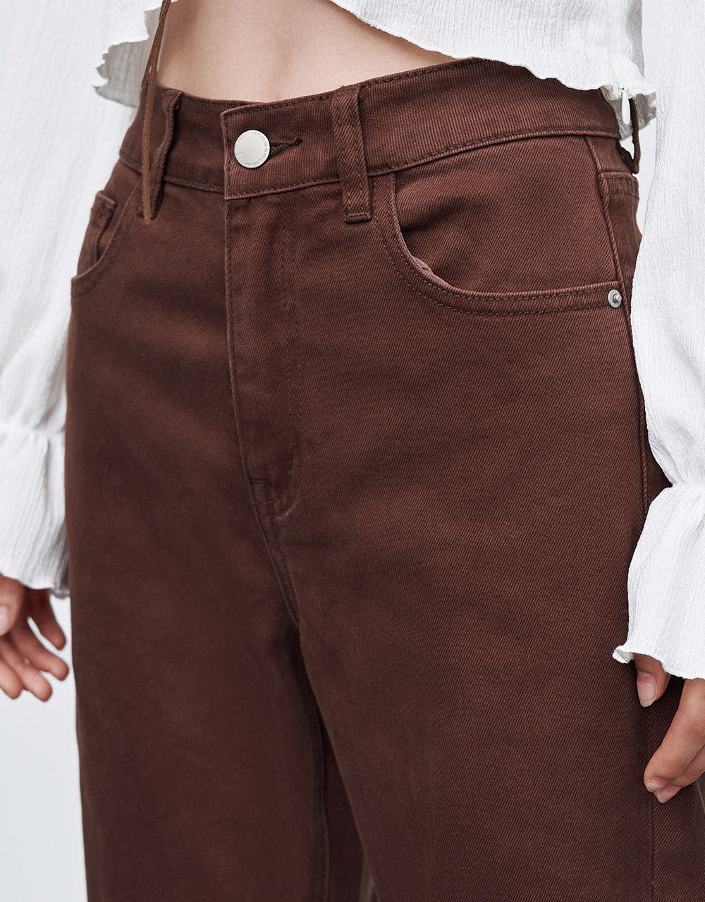 Slit Hem Straight Fit Jeans