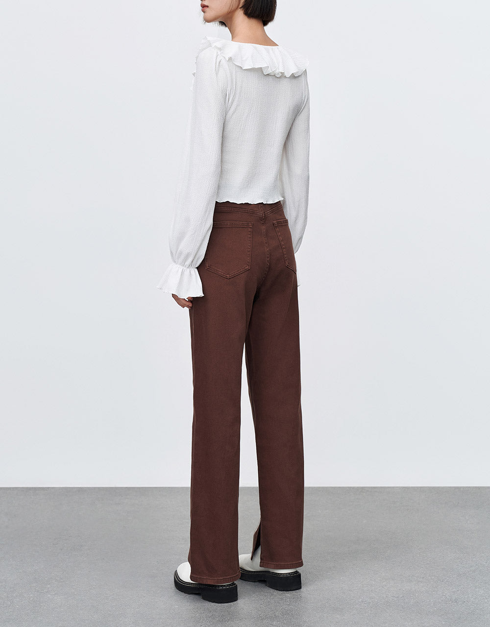 Slit Hem Straight Fit Jeans