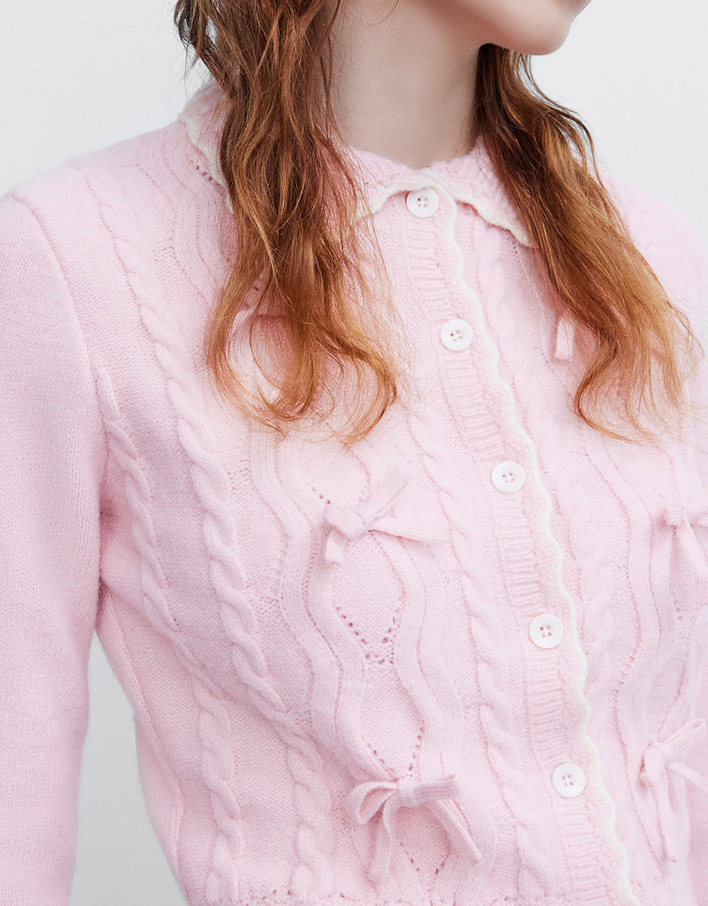 Bow Detail Cropped Cardigan