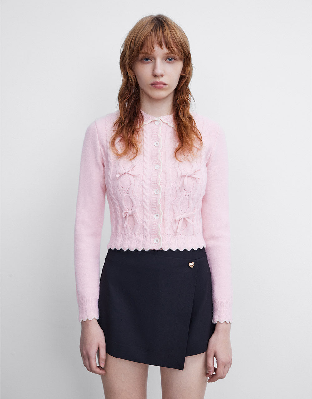 Bow Detail Cropped Cardigan