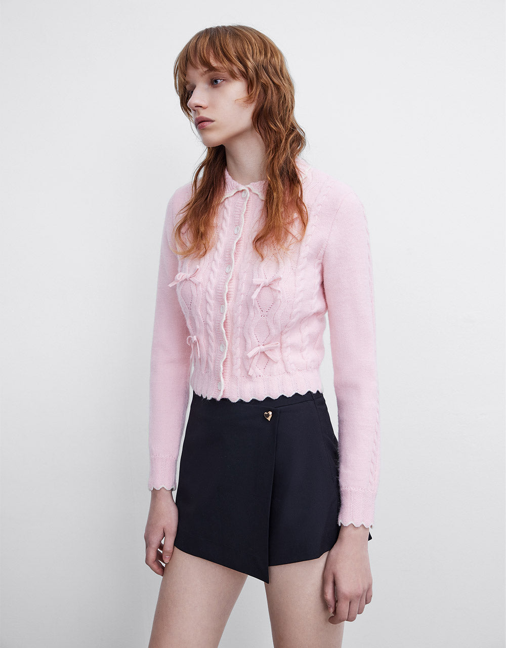 Bow Detail Cropped Cardigan