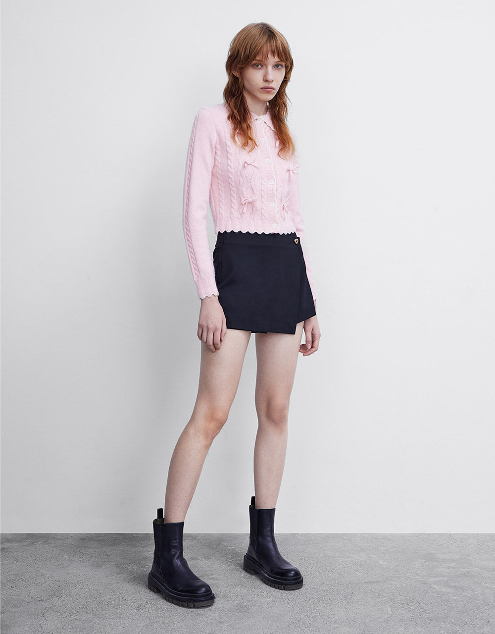 Bow Detail Cropped Cardigan